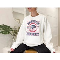 Washington Capital, Vintage Washington Capital Sweatshirt Hockey Fan Sweatshirt