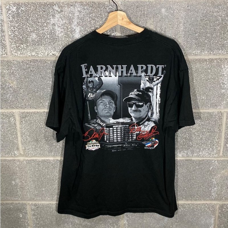 Vintage Dale Earnhardt Sr. And Jr. Daytona 500 Champions Racing Graphic T-shirt — T-shirts pour hommes