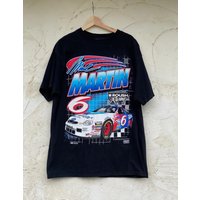 1990s Mark Martin All Over Print Racing Graphic T-shirt