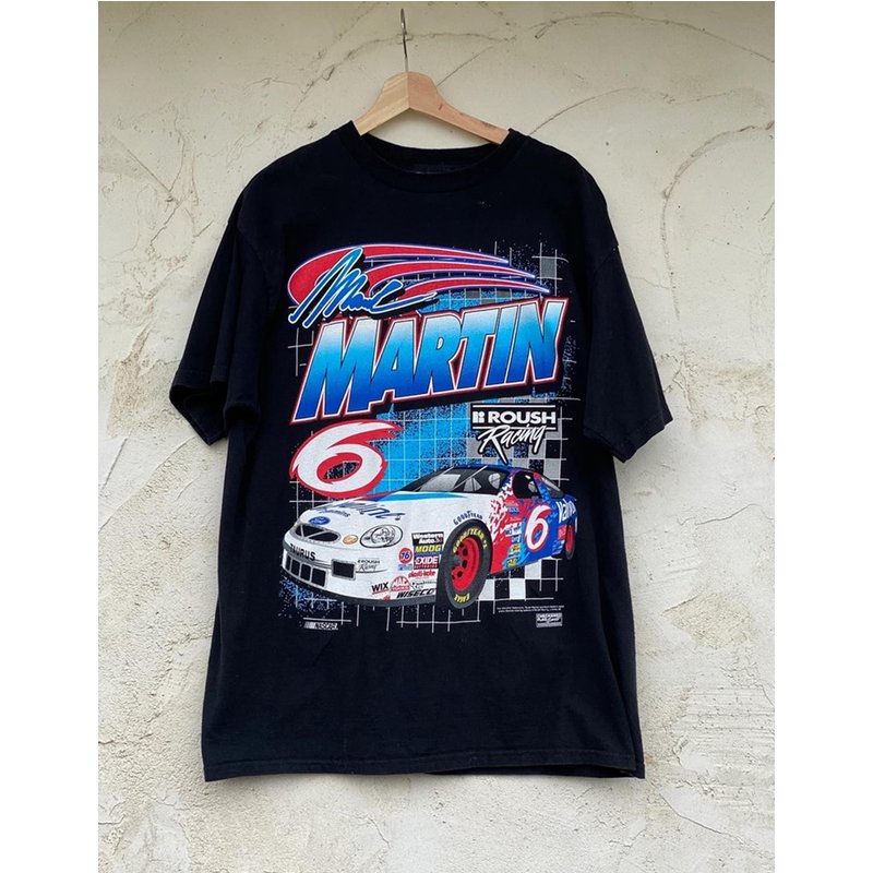 1990s Mark Martin All Over Print Racing Graphic T-shirt — T-shirts pour hommes