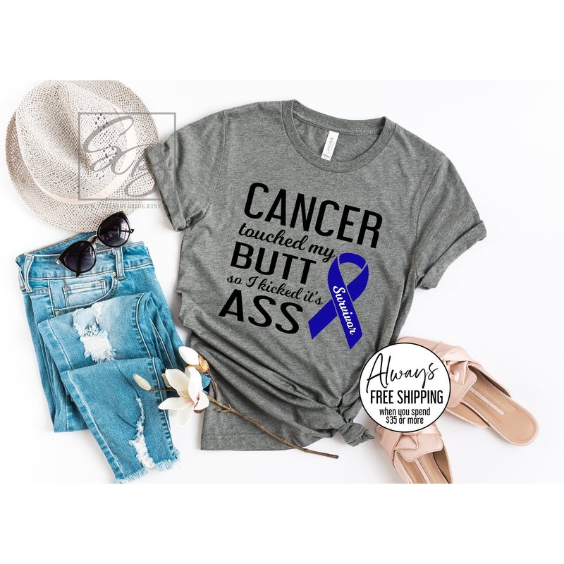 Cancer Touched My Butt So I Kicked Its Shirt — T-shirts pour hommes