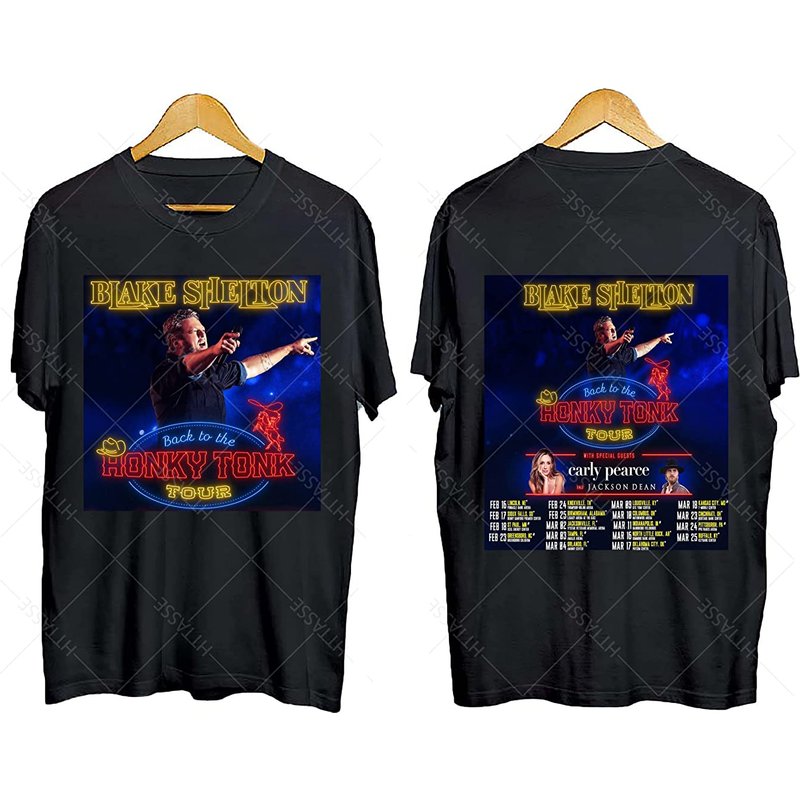 Blake Shelton Back To The Honky Tonk Tour 2023 T-shirt, Blake Shelton Tour 2023 Merch Shirt — Mens T Shirts