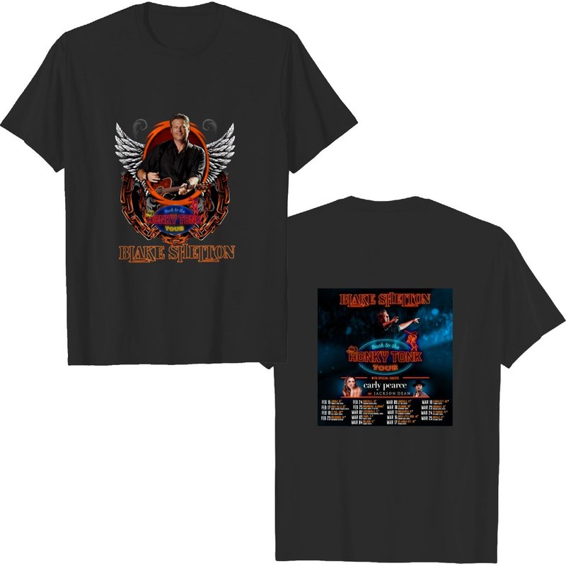 Blake Shelton Back To The Honky Tonk Tour 2023 T-shirt, Blake Shelton Tour 2023 Merch Shirt — Mens T Shirts