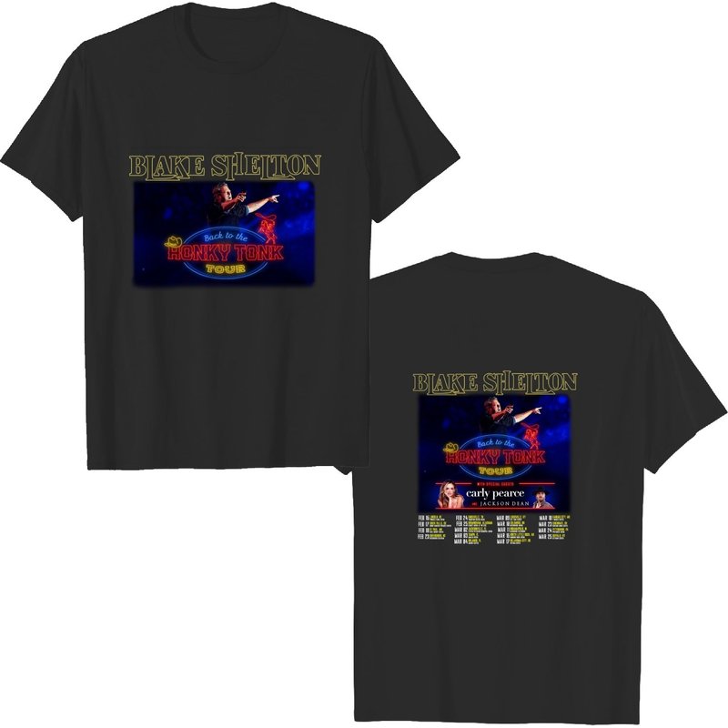 Blake Shelton Back To The Honky Tonk Tour 2023 T-shirt, Blake Shelton Tour 2023 Merch Shirt — Mens T Shirts