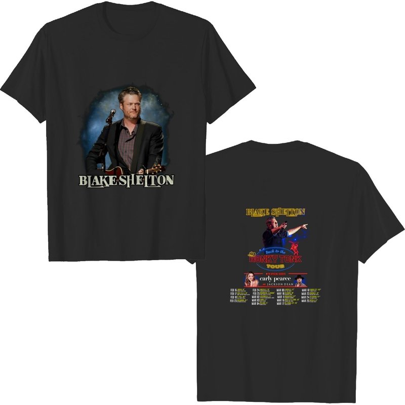 Blake Shelton Back To The Honky Tonk Tour 2023 T-shirt, Blake Shelton Tour 2023 Merch Shirt — Mens T Shirts