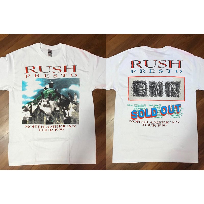 1990 Rush Presto North American Tour T-shirt — T-shirts pour hommes