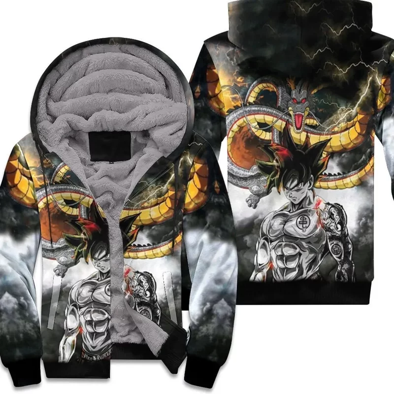 Dragon Ball Z Goku All 3d Fleece Zip Hoodies — Sweats à capuche pour hommes