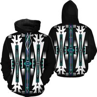 The Native American Costume Pattern Blue 3d Fleece Zip Hoodies