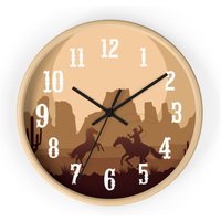 Western Wall Clock - Office - Rustic - Wall Decor - Cowboy