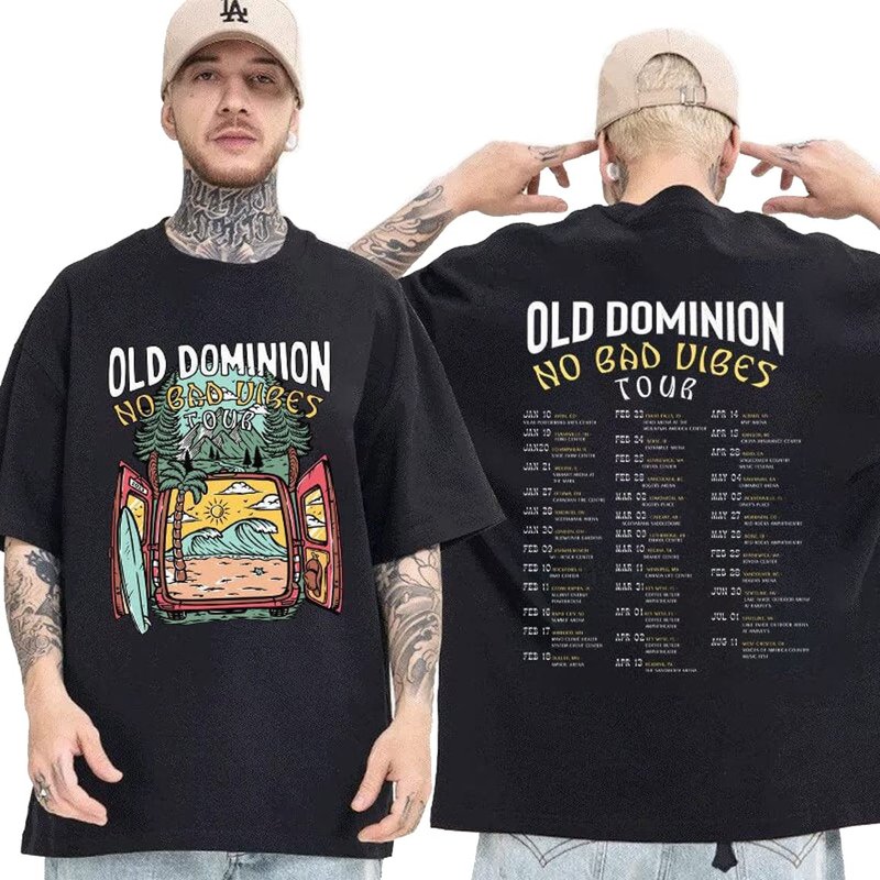 Old Dominion 2023 Tour Shirt, Old Dominion No Bad Vibes Tour Shirt — T-shirts pour hommes