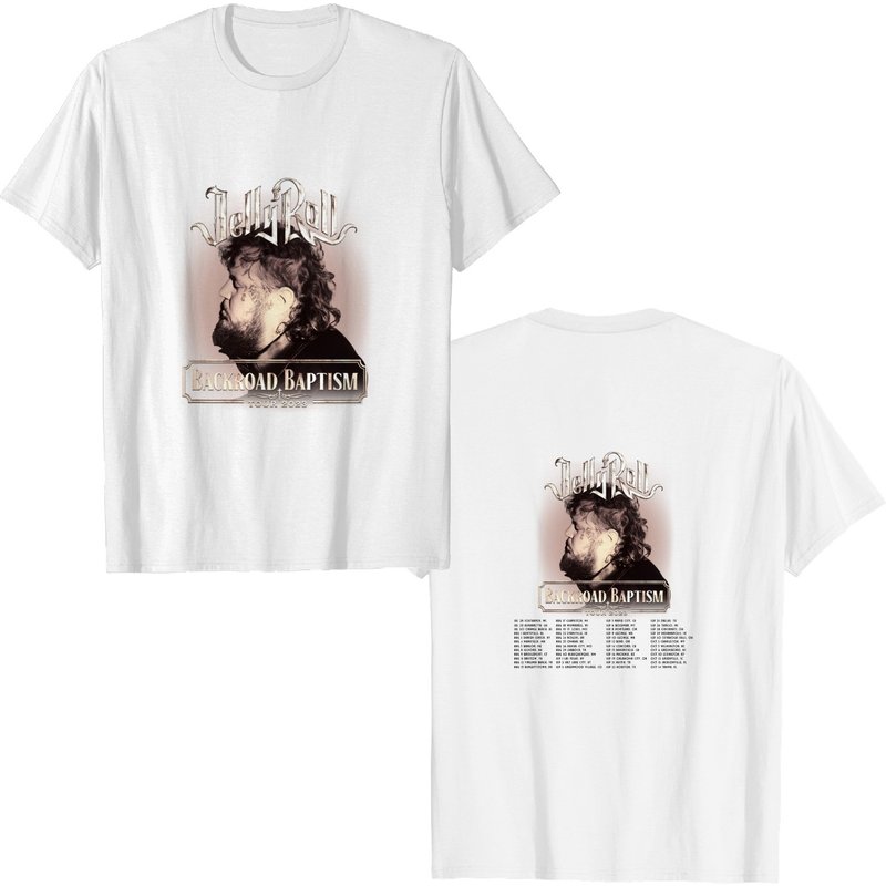 Jelly Roll 2023 Tour Shirt, Jelly Roll Backroad Baptism 2023 Tour Shirt — T-shirts pour hommes
