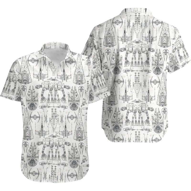 Tropical Shirt, Hawaii Summer Shirtstar Wars Button Up Shirt — Chemises décontractées pour hommes