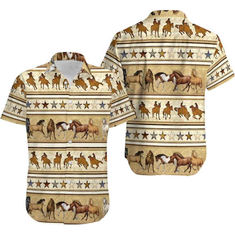 Cowboy Hawaiian Shirt Hawaiian Shirt — Chemises décontractées pour hommes