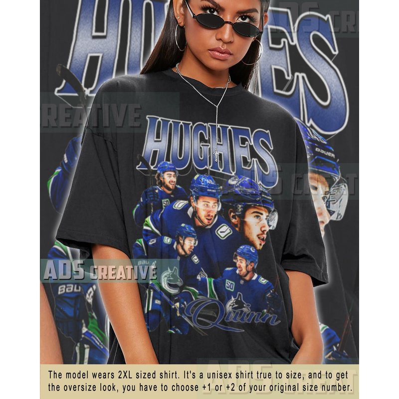 Limited Quinn Hughes Shirt Vintage 90s Grapic Quinn Tee Unisex Jack Hughes Tshirt