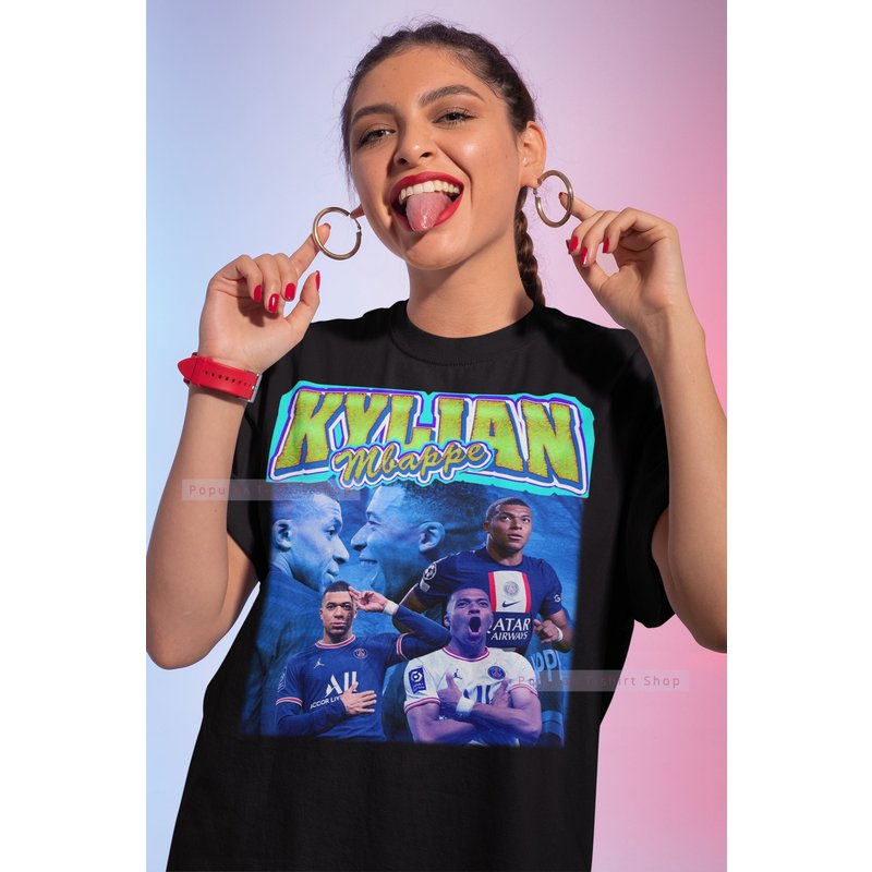 Kylian Mbappe Vintage Unisex Shirt, Vintage Kylian Mbappe Tshirt — T-shirts pour hommes