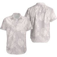 Hibiscus Hawaiian Shirt - White On White Classic Hibiscus Button Down Shirt - Hawaii Gift