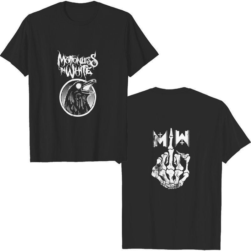 Motionless In White Raven Shirt, Motionless In White Shirt, Middile Finger T-shirt, Music Shirt — T-shirts pour hommes