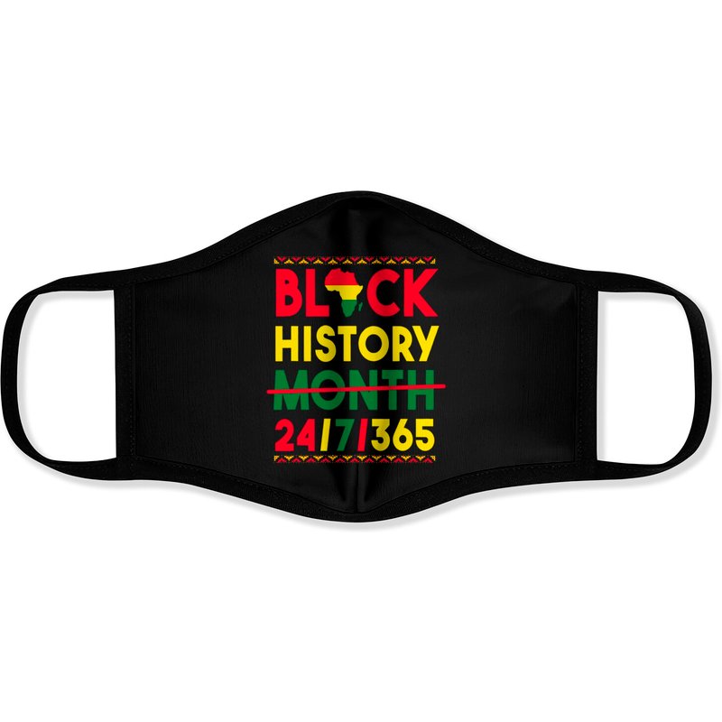 Black History Month One Month Cant Hold Our History 24 7 365 Face Masks — Masques en tissu