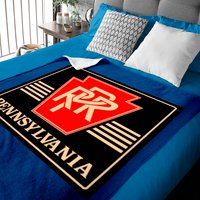Pennsylvania Railroad Logo Black & Gold Baby Blankets — Baby Blankets