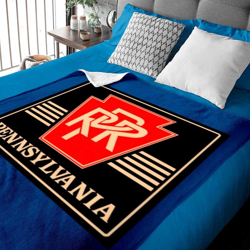 Pennsylvania Railroad Logo Black & Gold Baby Blankets — Couvertures pour bébé
