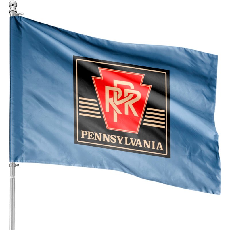 Pennsylvania Railroad Logo Black & Gold House Flags — Drapeaux décoratifs