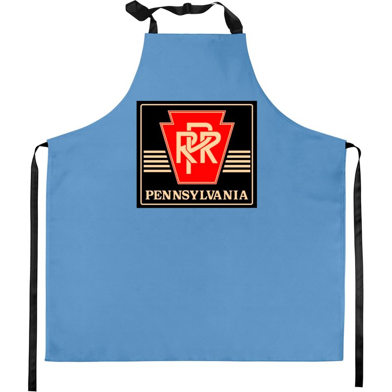 Pennsylvania Railroad Logo Black & Gold Kitchen Aprons — Tabliers de cuisine