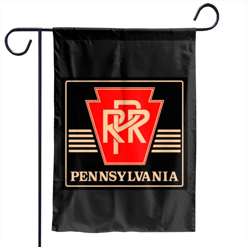 Pennsylvania Railroad Logo Black & Gold Garden Flags — Drapeaux décoratifs