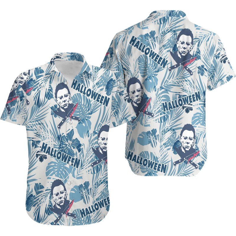 Halloween Michael Myers Hawaiian Shirt — Chemises décontractées pour hommes