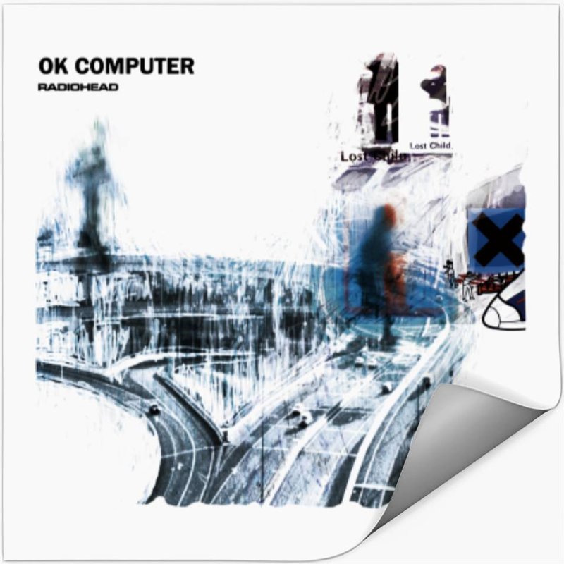 Radiohead Ok Computer Stickers 1997 Nigel Godrich, Colin Greenwood, Thom Yorke — Autocollants et stickers