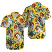 Appaloosa Horse Lovers Sunflower Watercolor Hawaiian Shirt — Chemises décontractées pour hommes