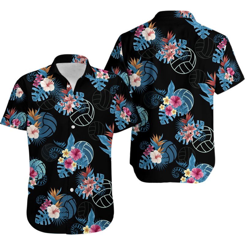 Volleyball Tropical Hawaiian Shirt — Chemises décontractées pour hommes