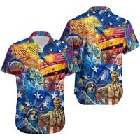Patriotic Peace Hawaiian Shirt — Chemises décontractées pour hommes