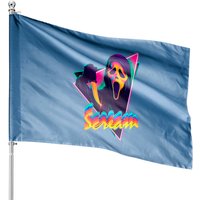 Ghostface Scream Neon Halloween House Flags