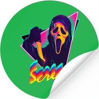 Ghostface Scream Neon Stickers, Halloween Ghost Stickers, Horror Movie Stickers