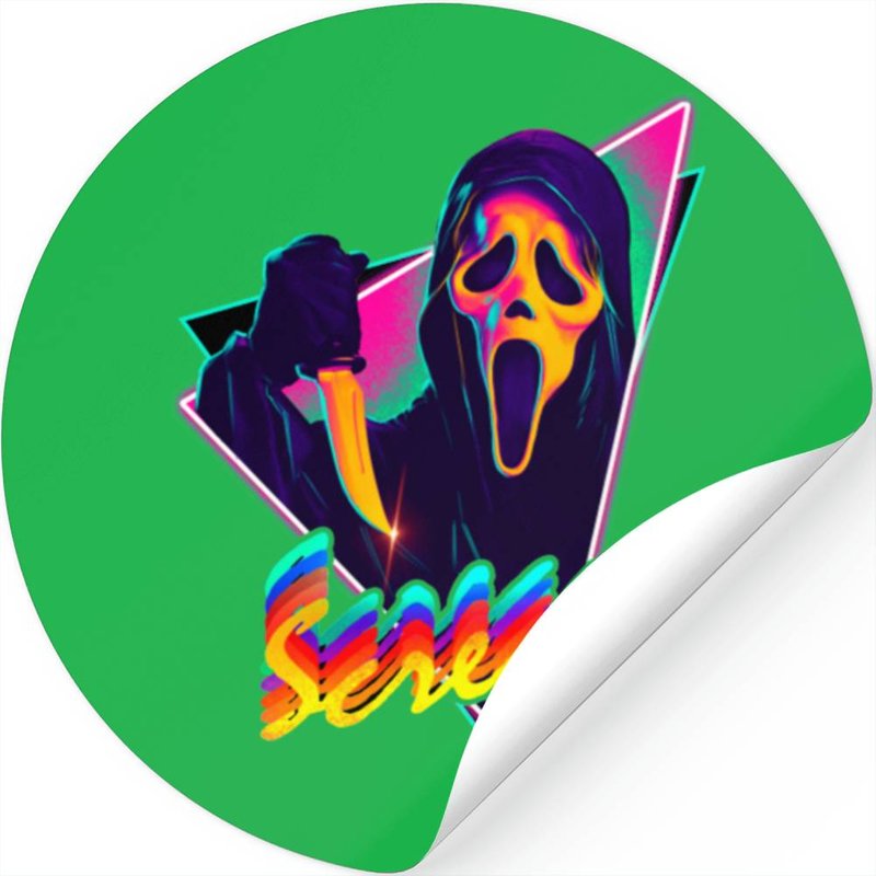 Ghostface Scream Neon Stickers, Halloween Ghost Stickers, Horror Movie Stickers — Autocollants et stickers