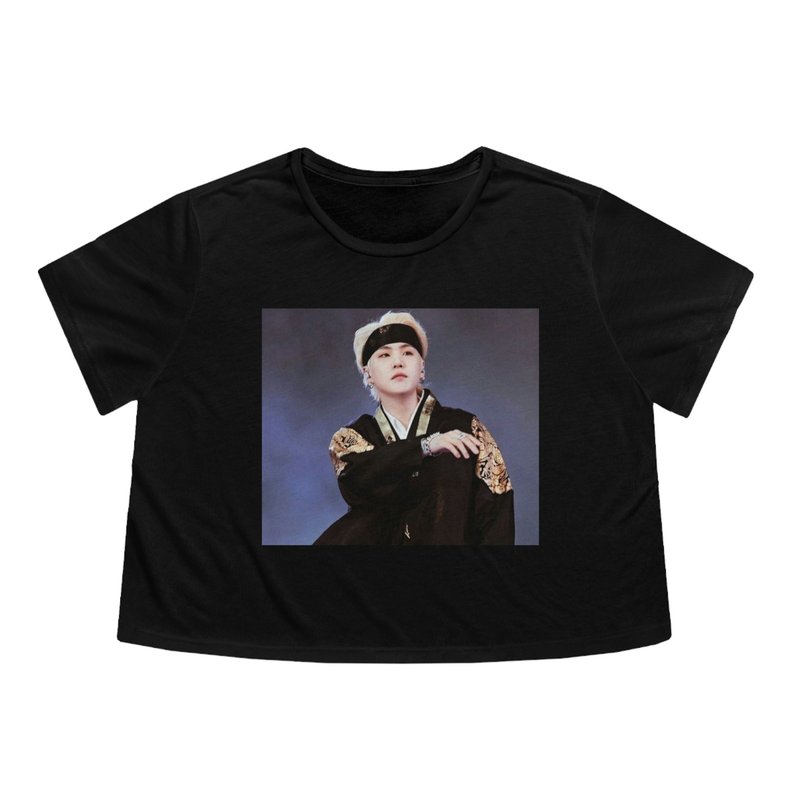 Suga Of Bts Flowy Cropped Tee — T-shirts pour hommes