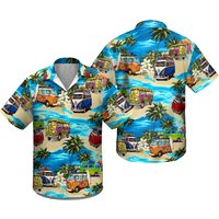 Bus Hawaiian Shirt/ Vacation Car Hawaiian Shirt — Chemises décontractées pour hommes