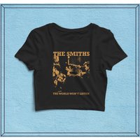 The Smiths The World Won't Listen Vintage Crop Top - Music Shirt