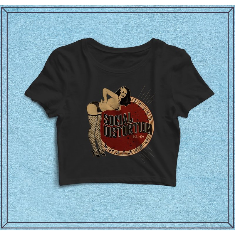Social Distortion 90's Vintage Crop Top - Music Shirt, Women Shirts — T-shirts pour hommes