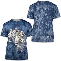 1999 Habitat "white Tigers" Tie-dye Graphic T-shirt