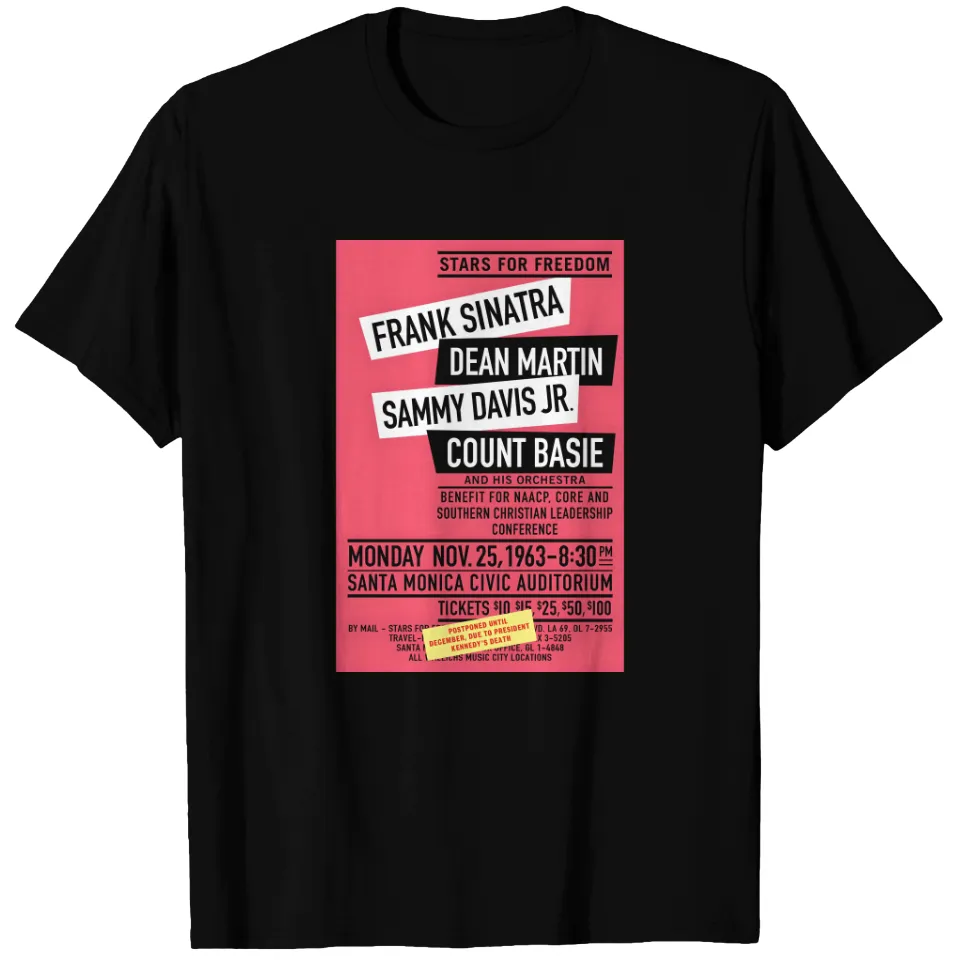 T-Shirt 1963 Rat Pack Concert Poster pour Hommes - Noir — T-shirts pour hommes