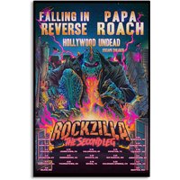Rockzilla The Secondleg Tour 2023 Poster, Falling In Reserve Poster, Papa Roach Bad Wolves Poster — Posters & Prints