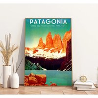 Vintage Patagonia Torres Del Paine National Park Posters — Affiches et impressions