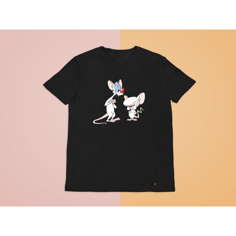 Pinky And The Brain Black Tee Shirt Clothing — T-shirts pour hommes