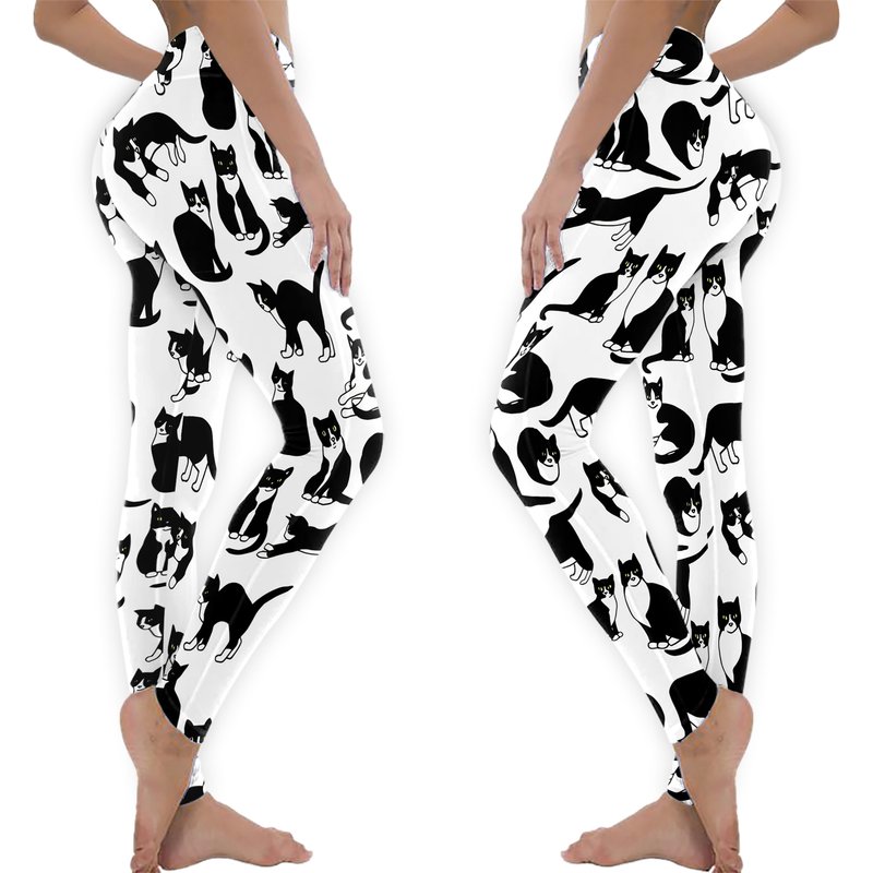 Tuxedo Cats Pattern Leggings — Legging femme