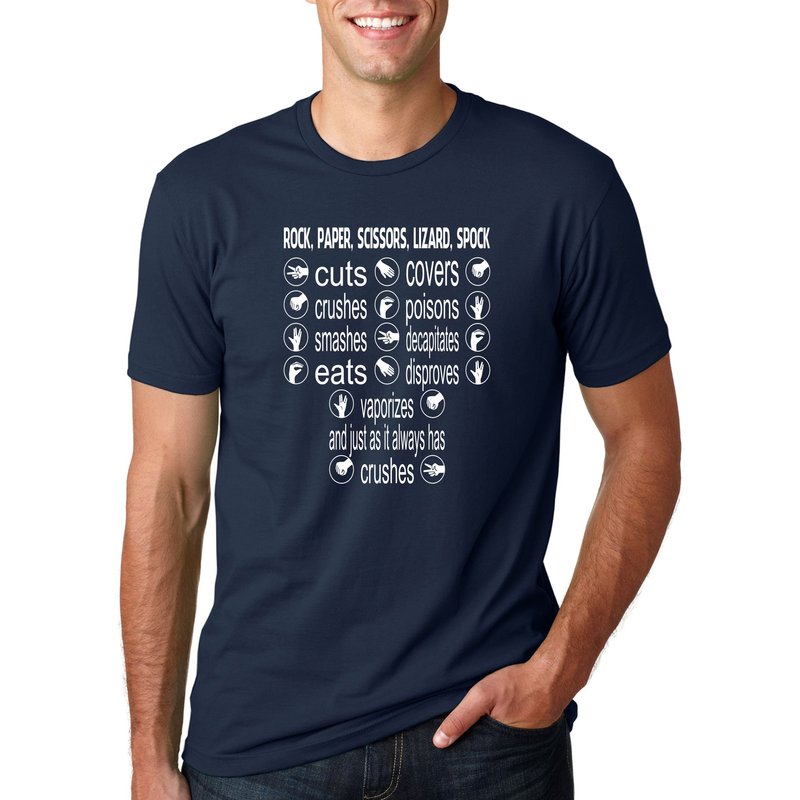 Big Bang Theory Sheldon Cooper Rock Paper Scissors Lizard Spock — T-shirts pour hommes