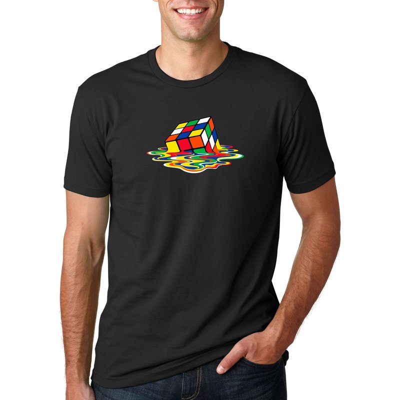Melting Rubik's Cube T-shirt The Big Bang Theory Sheldon Cooper — T-shirts pour hommes