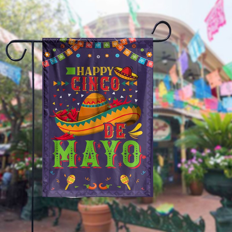 Happy Cinco De Mayo Flag, Fiesta Party Gift, Mexican Party Flag — Drapeaux décoratifs