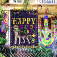 Beagle Dog Mardi Gras Flag, Party Celebration Flag, Mardi Gras Flag — Drapeaux décoratifs