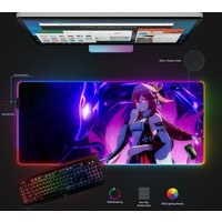 Genshin Impact Yae Miko Mousepad, Rgb Gaming Accessories, Anime Mousepad